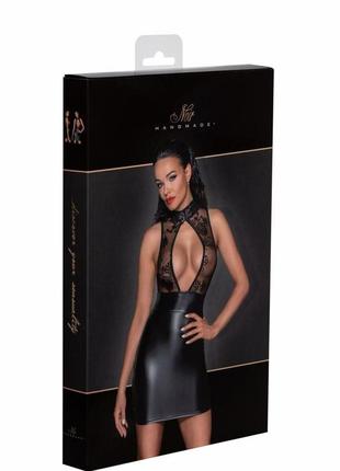 Платье noir handmade f241 short dress with powerwetlook skirt and Little top - m7 фото