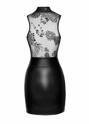 Платье noir handmade f241 short dress with powerwetlook skirt and Little top - m6 фото