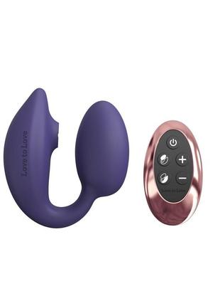 Виброяйцо с вакуумной клиторальной стимуляцией love to love wonderlover midnight indigo