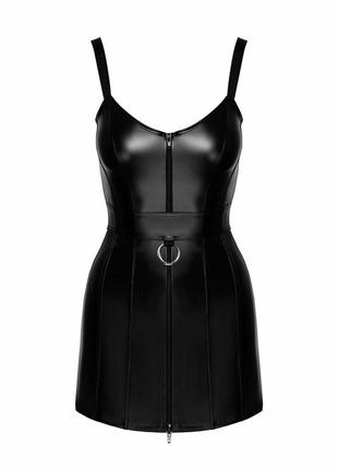 Платье noir handmade f320 starlet wetlook minidress with ring belt - s7 фото