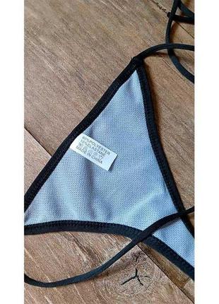 Купальник бікіні роздільний із м'якою чашкою на зав'язках xs-s блакитний6 фото