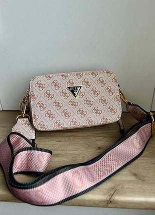 Сумка жіноча guess zippy snapshot pink 20х12х7