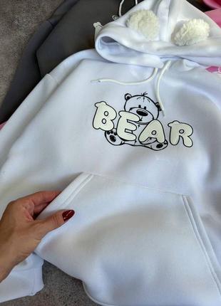 Худі на флісі та мех з вушками