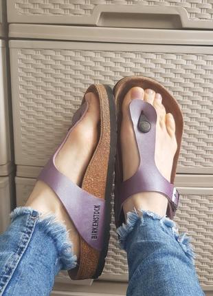 Фіолетові в'ємнамки шльопанці шльопки біркени birkenstock 38