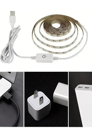 Led лента с регулируемой яркостью и питанием usb warm white 3 м