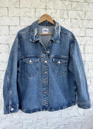 Джинсова куртка рубашка zara