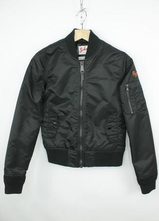 Якісна куртка бомбер schott x american college black nylon bomber jacket wmns