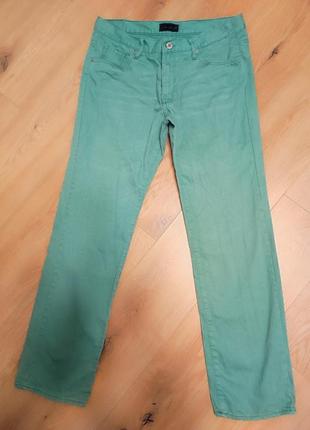 Джинси чоловічі зелені довгі прямі regular john devin man cotton, розмір xl.