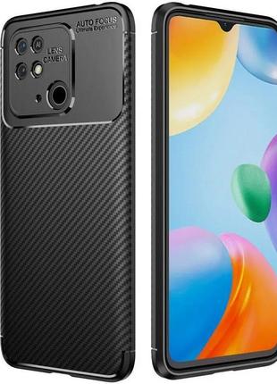 Чохол fiji ultimate carbon для xiaomi redmi 10c противоударный бампер чорний