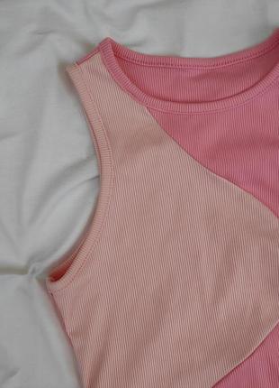 Кроп топ комбинация в рубчик ✨ shein ✨ топ двухцветный топ-американка4 фото