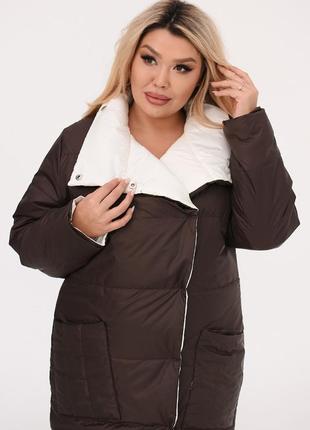 Двосторонній пуховик батал