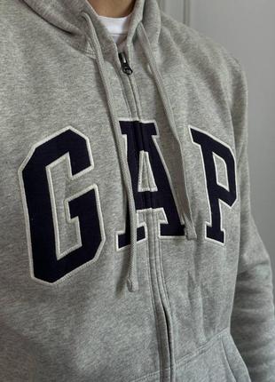 Зип-кофта gap “light heather gray” с флисом