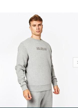 Серая мужская толстовка everlast crew,размер m,l,xl