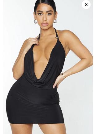 Жіноча сукня. чорна. розмір uk12 prettylittlething