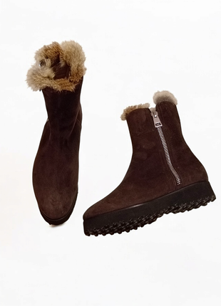 Зимние сапоги, ботинки из натуральной замши.
