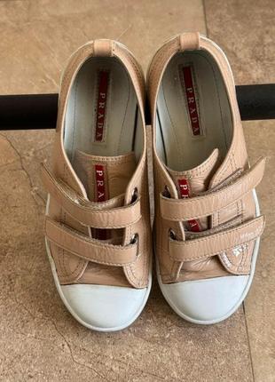Стирада prada оригинал кроссовки детские 100% кожа