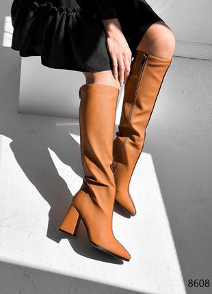 Сапоги матовая экокожа деми