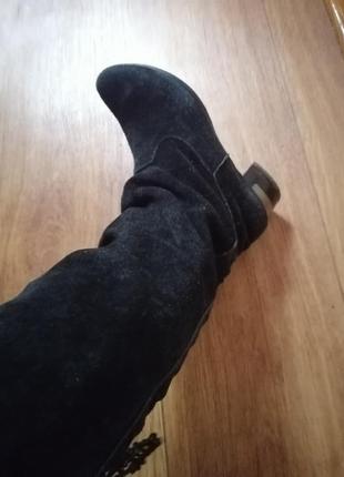 Сапоги. 36 р-р. б/в. натуральная замша.