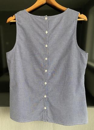 Бавовняна блуза без рукавів з вишивкою рішельє6 фото