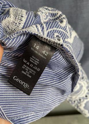 Бавовняна блуза без рукавів з вишивкою рішельє8 фото