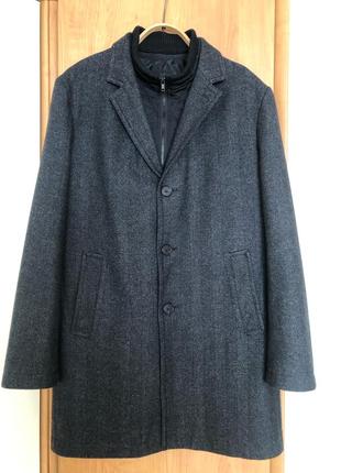 Пальто мужское с манишкой в елочку maddison