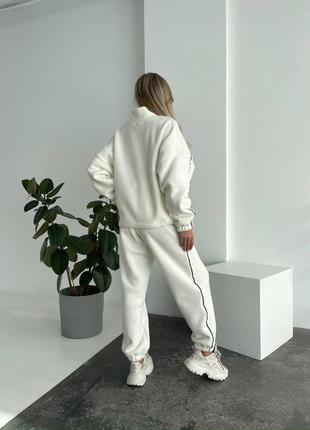 Костюм оверсайз, флиси, белый5 фото
