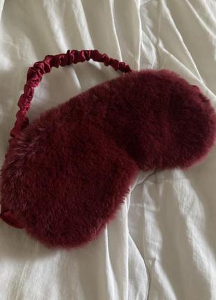 Маска для сна бордовый винный бургунди