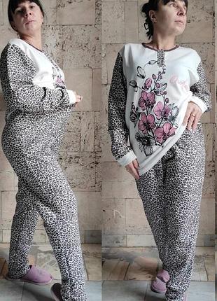 Пижама теплая женская по начесу с 48 по 62