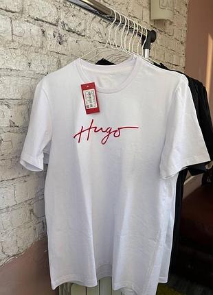 Белая мужская футболка hugo m-l размер