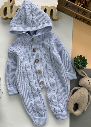 Чоловічок (комбінезон) в’язка блакитний