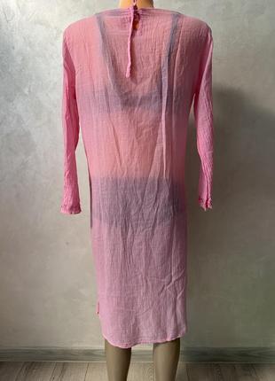 Розовое платье в индийском стиле / платье полупрозрачное2 фото