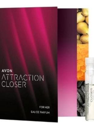 Открытка с пробным образцом парфюмной воды attraction closer для нее 0,6ml