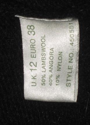 Черный ангоровый гольф водолазка с вышивкой kaliko р-р12 короткий рукав4 фото