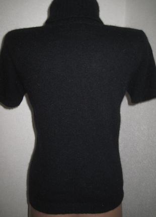 Черный ангоровый гольф водолазка с вышивкой kaliko р-р12 короткий рукав5 фото