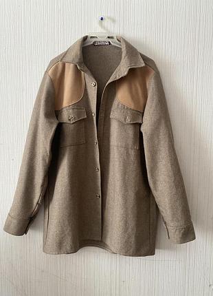 Женская куртка рубашка свободного кроя из шерсти англия