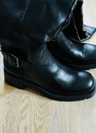 Високі чоботи-ботфорди на невисоких підборах zara10 фото