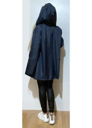 Eur 46-48 плащ осінній тонкий з капюшоном жіночий темно-синій вільна довга пряма...