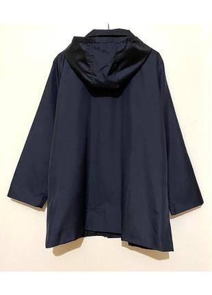 Eur 46-48 плащ осінній тонкий з капюшоном жіночий темно-синій вільна довга пряма...
