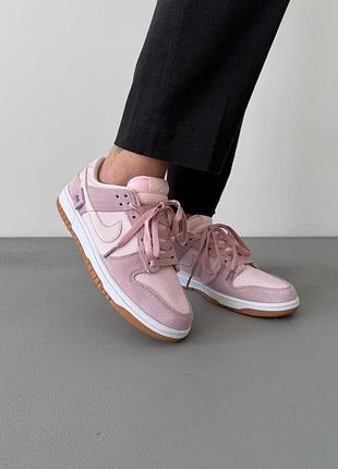Нежные, женские кроссовки nike dunk low teddy bear pink5 фото