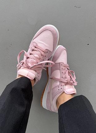 Нежные, женские кроссовки nike dunk low teddy bear pink8 фото