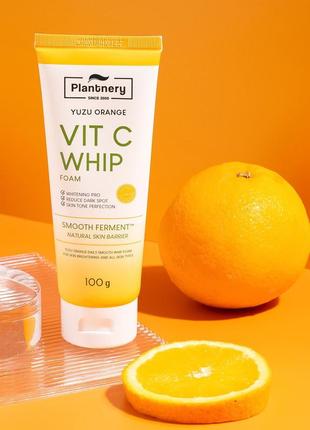 Пінка для вмивання plantnery yuzu orange з концентратом вітаміну с, 100 гр