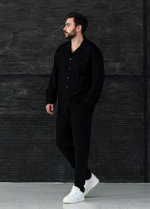 Чоловічий комплект на осінь у чорному кольорі premium якості, стильна та зручна модель