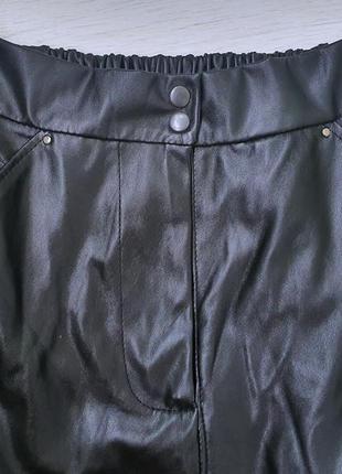 Спідниця з екошкіри з кишенями2 фото