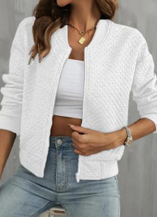 Бомпер бомбер білосніжний, піджак жакет, розмір xs/s 🤍💌