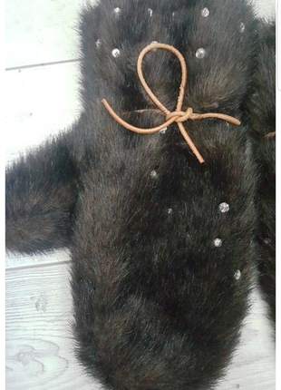 Теплые варежки перчатки рукавицы из меха noa noa