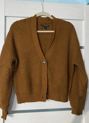 Кардиган, горчичный кардиган, женский кардиган, кофта