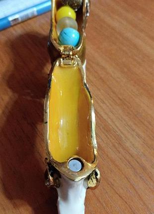 Роскошная винтажная статуэтка с секретом. собачка. шкатулка. позолота. фарфор. ручная работа.