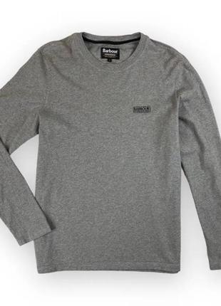 Мужская футболка с длинным рукавом barbour international grey small logo long sleeve t-shirt