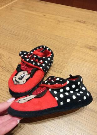 Теплые тапули minnie mouse 29 р. 17 см стелька тапочки тапочки disney