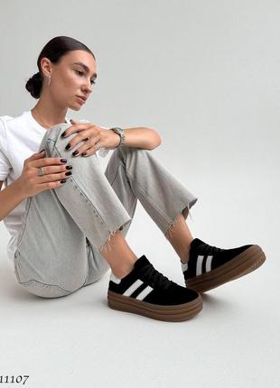 Кеды велюр кожа